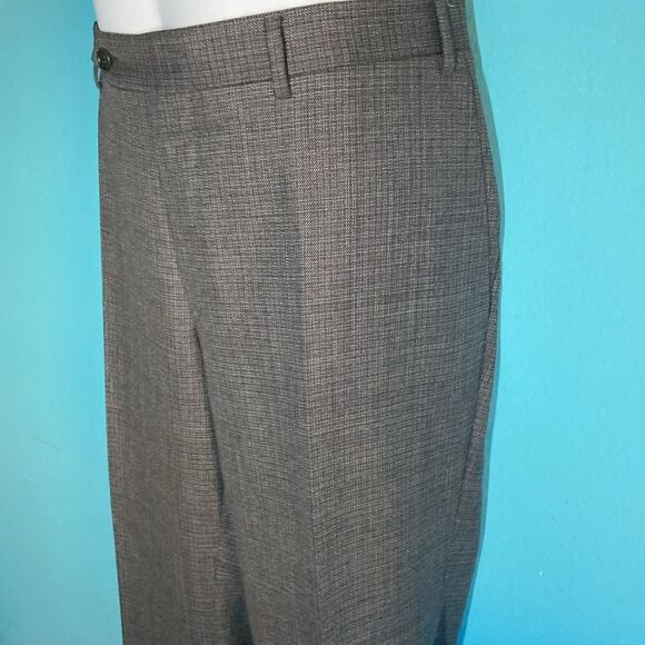 Men’s Canali Pants Slim Fit Gray Patterned Wool Flat Front 36 / 52 Italy - Picture 12 of 15